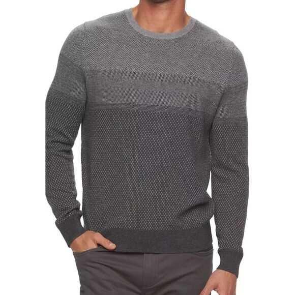 Marc Anthony Mens Luxury Blend Slim Fit Crewneck Pullover Cashmere Merino Wool L - Picture 1 of 12